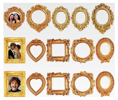 Produktbild von 15-teiliges Mini-Goldrahmen-Set, kleine Vintage-Mini-Fotorahmen für Wandcollagen, Bastelarbeiten und Schmuckstücke