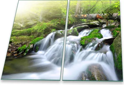 Produktbild von Herdabdeckplatte Abdeckung Glaskeramikfeld Abdeckplatte 2-Teilig 60x52 Wasserfall Glas