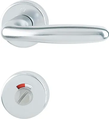 Produktbild von Hoppe Drückergarnitur Verona Türklinke mit Rosette WC mit Schnellstift, TS 37-47, Aluminium silber eloxiert