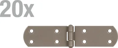 Produktbild von Alberts 821616 DURAVIS® Kistenband, mit vernietetem Stift, perlbeige duplexbeschichtet RAL 1035, Größe 156 x 35 x 2 mm, 20er Set