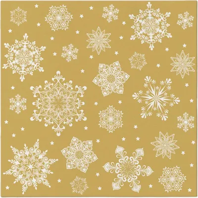 Image de Serviettes Premium Airlaid, "Snowflakes Gold", 1/4, 40 x 40 cm 50 pièces.