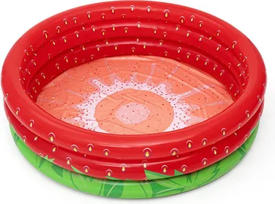 Produktbild von Bestway Aufblasbares Kinderbecken 3 Ringe Erdbeere 168x38 cm +2 Jahre Garten 51145