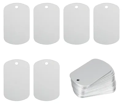 30 Alu-Stanzrohlinge 50x29x1 mm, silber, mit Loch