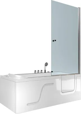 Produktbild von Seniorendusche Kombi Duschkabine Whirlpool Seniorenwanne mit Tür S17D-TH-WP-L 150x75 cm
