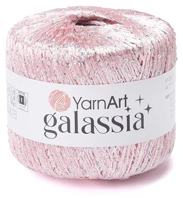 Produktbild von YarnArt Galassia 5804 Paillettengarn Polyester Pastell-Rosa Silber 25g