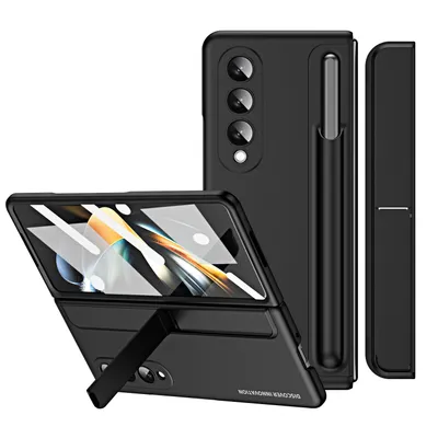Obrázek produktu pro Pouzdro pro Samsung Galaxy Z Fold 4 5G se středem na pero, tenké tvrdé PC pouzdro s stojánku a ochranou displeje černé