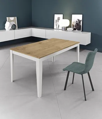 Produktbild von Groß - Ausziehbarer Tisch (156/316 x 90 cm) aus weißem Melamin