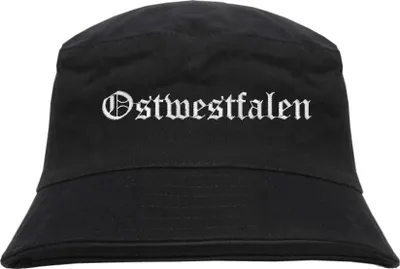 Produktbild von Ostwestfalen Fischerhut - Altdeutsch - bestickt - Bucket Hat Anglerhut Hut Schwarz L/XL