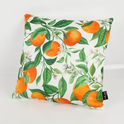 Produktbild von Outdoor Kissen Orangen weiß orange grün 45x45cm
