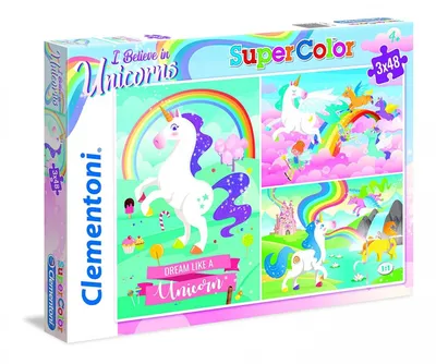 Produktbild von Clementoni Brillantes Puzzle Eenhoorn, 3x48st.