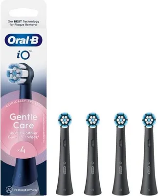 Obrázok produktu pre Oral-B Replaceable toothbrush heads | iO GentleCare | Heads | For adults | Number of brush heads included 4 | Black