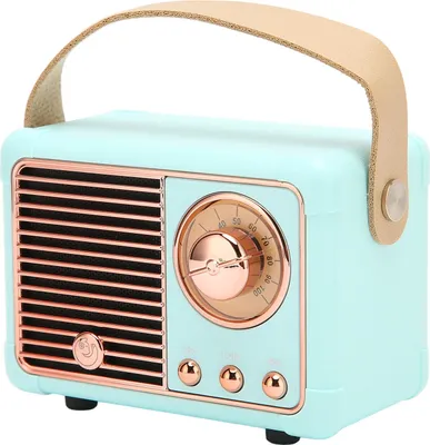 Zdjęcie produktu dla Retro głośnik Bluetooth HiFi Stereo Szybka transmisja Niskie zużycie energii Przenośny głośnik vintage do domu i na zewnątrz Niebieski