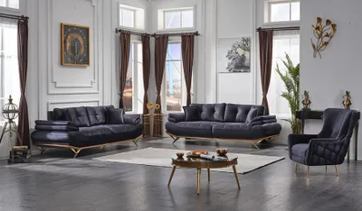 Produktbild von Sofagarnitur 3+3+1 Set Polster Couchen Textil  Wohnzimmer Garnitur
