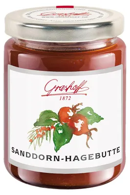 Zdjęcie produktu dla Grashoff Dżem rokitnikowy z dzikiej róży extra owocowy słodki 250g