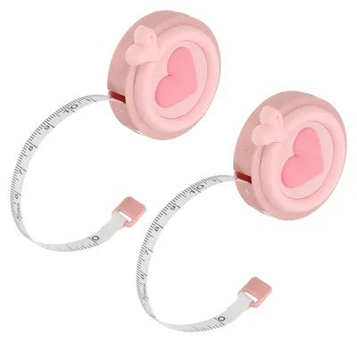 Weiches Maßband 150 cm, 2 Stück, doppelseitig, rosa Herz