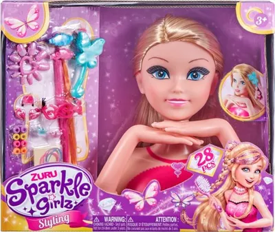 Zdjęcie produktu dla Głowa do czesania Sparkle Girlz z akcesoriami