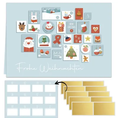 Image de Calendrier de l'Avent "Rubbellos" 2026, format A4, à personnaliser, pour enfants, adultes, couples et familles