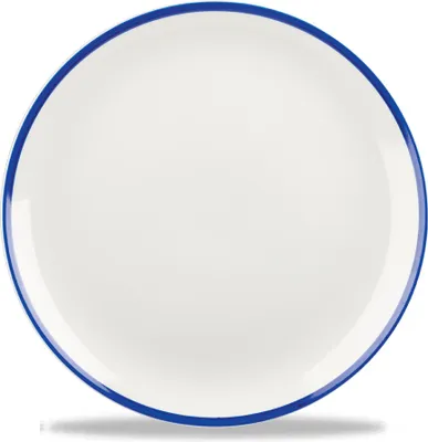 Produktbild von Churchill Retro Blue Flache Coup Teller, 28,58 cm, 12 Stück, Weiß, Rund