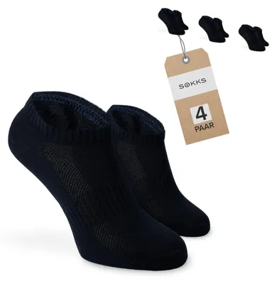 SOKKS Quarter-Sneakersocken Navy — 4 Paar Set aus Baumwolle
