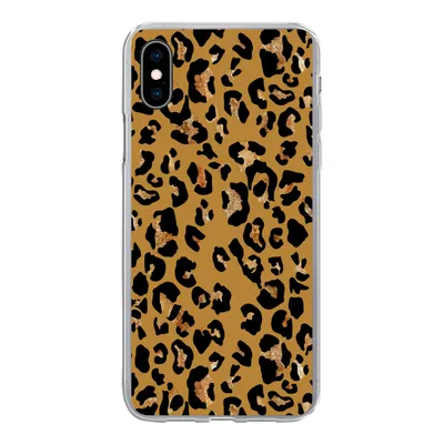 Produktbild von MuchoWow® Handyhülle Schutzhülle Hülle für iPhone Xs Pantherdruck - Gelb - Gold Silikon Softcase Handy Hülle - Handytasche