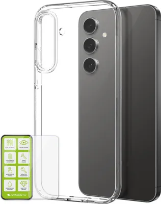 Immagine prodotto di Per Samsung Galaxy S25 Custodia del telefono cellulare in silicone TPU trasparente + H9 vetro temperato