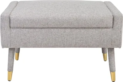 Produktbild von Casa Padrino Luxus Fußhocker Grau / Gold 76 x 62 x H. 46 cm - Wohnzimmer Hocker im Neoklassichen Stil - Designer Wohnzimmermöbel