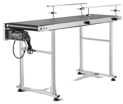 Obrázek produktu pro Pásový dopravník VEVOR, 1498,6 x 398,8 mm, motorizovaný pásový dopravník pro inkoustové kódování, poháněný PVC pás, antistatický, nastavitelná rychlost (dvojitá ochranná lišta)