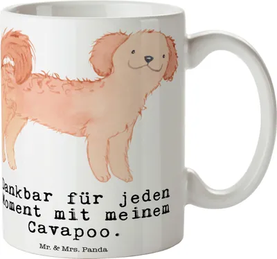 Produktbild von Mr. & Mrs. Panda Tasse Cavapoo Moment - Weiß - Geschenk, Kaffeetasse, Cavoodle, Dekotasse, Teetasse, Keramiktasse, Pott