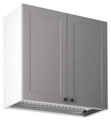 Immagine prodotto di Pensile da cucina con scolapiatti LUMEA - larghezza 80 cm, grigio/bianco