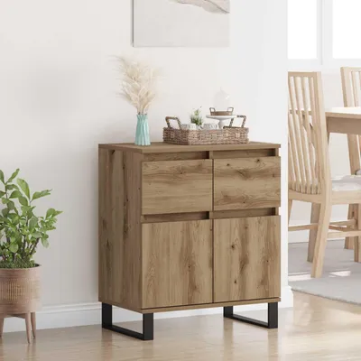 Productafbeelding van vidaXL Dressoir Artisan-Eik, 60 x 35 x 70 cm, samengesteld hout en ijzer