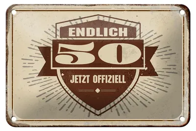 Produktbild von Blechschild Retro 18x12cm Glückwunsch endlich 50 Schild