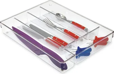 Produktbild von Kunststoff-Organizer - Besteckhalter - 26,6 x 34,9 x 5,7 cm - Transparent