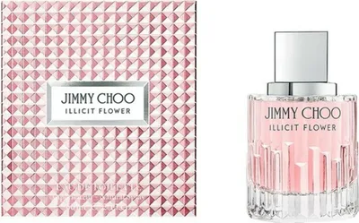 A product shot of Jimmy Choo Illicit Flower Eau de Toilette for women, shown with its packaging.