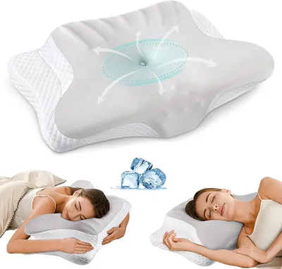 Obrázok produktu pre Krčný vankúš, pamäťová pena, ergonomický, pre pohodlie spánku