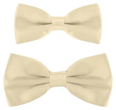 Produktbild von DonDon Vater-Sohn Fliegen Set im Partnerlook, bereits gebunden und verstellbar - Beige