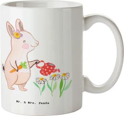 Produktbild von Mr. & Mrs. Panda haferl Gärtnerin Herz - Weiß - Geschenk, Kaffeetasse, Keramiktasse, Pott, Gartenbau, Gartenplaner, Kaffeebecher, Becher, Gärtnerei, Tasse