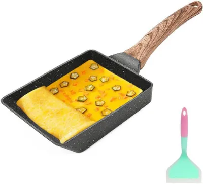 Produktbild von Bobikuke Tamagoyaki Pfanne - Japanische Omelette Eierpfanne Nonstick Aluminium Rechteckig - für Gasherd und Induktionsherd