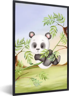 Produktbild von MuchoWow® Gerahmtes Poster Dschungel - Panda - Tiere 20x30 cm - Poster mit Schwarzem Bilderrahmen Wandposter Rahmen Foto Bilder - Drucken - Bilder Poster im Rahmen