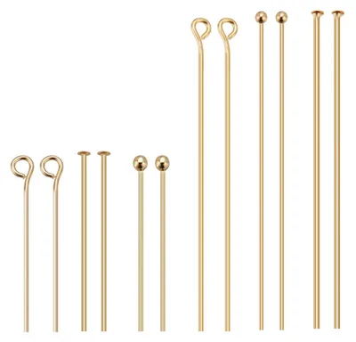 100 Kugel-Kopfstecknadeln, 18K Gold, 0,8 mm, für Schmuck