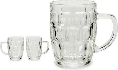 Produktbild von 6er Set Maßkrug 520 ml Bierkrug Glas Bierglas Glaskrug Maß Bier Maßkrüge VI520