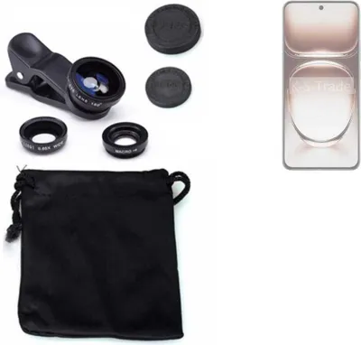 Produktbild von K-S-Trade Smartphone Kamera Linsen Set Kompatibel mit Oppo Reno12 CPH2625 3in1 Clip-On Kamera Adapter Macro Weitwinkel FishEye Fischauge Objektiv