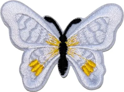 Produktbild von Weißer Schmetterlings-Emblem-Aufnäher zum Aufbügeln