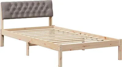 Zdjęcie produktu dla vidaXL Rama łóżka brązowo-szara 100 x 200 cm z litego drewna sosnowego