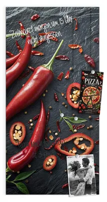 Produktbild von Magnettafel 50x100cm Pinnwand Whiteboard beschreibbar - Rote Chili Schoten