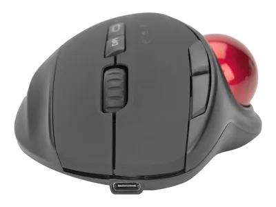 Produktbild von Digitus Ergonomische Trackball Maus, drahtlos, rechts, Trackball, RF Wireless + Bluetooth, 2400 DPI, 4000 fps, Schwarz