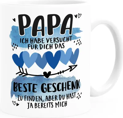 Produktbild von Kaffee-Tasse Papa ich habe versucht für dich das beste Geschenk zu finden Spruch lustig Danke Vater SpecialMe® weiß standard
