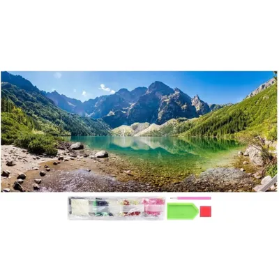 Produktbild von Malen nach Zahlen XXL 5d Diamant Mosaik Stickerei 5D Berg See 50x120cm