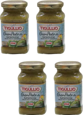 Produktbild von Tigullio:"Gran Pesto alla Genovese" zartes und cremiges Pesto - 190 ml (4 Stück)