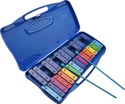 Image de 25 Notes Glockenspiel Xylophone Percussion Xylophone à main Instrument d'enseignement musical et éducatif avec étui 2 maillets pour bébé enfants enfants