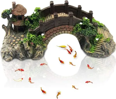 Produktbild von Aquarium Dekoration Brücke, Aquarium Brücke Ornament, Aquarium Künstliche Brücke Ornament, Aquarium Polyresin Landschaft, für Home Aquarium Dekoration Aquarium Terrasse Fischteich